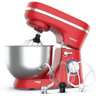 KUPPET Stand Mixer, 8-Speed Tilt-Head Electric Food Stand Mixer with Dough Hook, Wire Whip & Beater, Pouring Shield, 4.7QT Stainless Steel Bowl (Red)