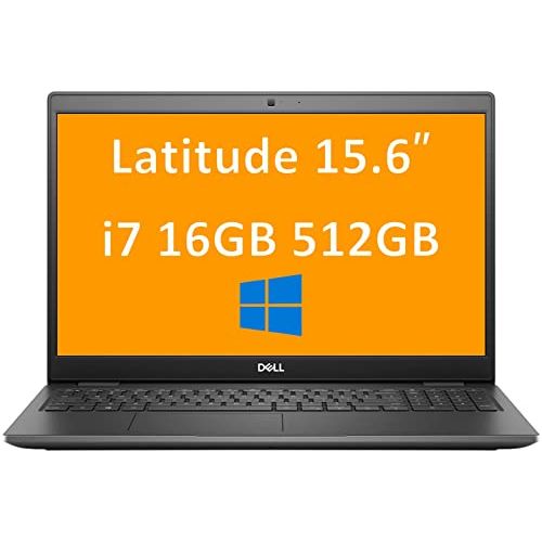 델 Dell Latitude 3000 3510 15.6 Full HD FHD (1920x1080) Business Laptop (Intel 10th Gen Quad Core i7 10510U, 16GB RAM, 512GB SSD) Type C, HDMI, Webcam, Windows 10 Pro