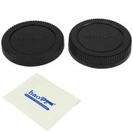 Haoge Camera Body Cap and Rear Lens Cap Cover for Olympus Panasonic BMPCC Micro Four Thirds MFT M4/3 M43 Mount Camera Lens Such as E-M1 II E-M5 E-M10 III Pen-F E-PL9 PENF GH5S G9 G