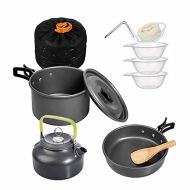 UXZDX CUJUX Portable Camping Pot Pan Kettle Lightweight Camping Cooking Set Outdoor Cookware Kit for Backapcking Hiking Picnic BBQ (Color : B)