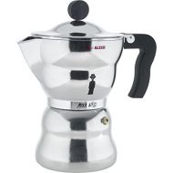 Alessi AAM33/6Moka Stove Top Espresso 6 Cup Coffee Maker in Aluminium Casting Handle And Knob in Thermoplastic Resin, Black
