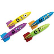 SwimWays Toypedo Bandits Pool Diving Toys - Sinking Torpedo Swim Toys - Pack of 4, Colors Vary, (12298)