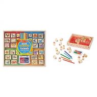 Melissa & Doug Deluxe Wooden Stamp Set, Animal Stamps (Best for 4, 5, 6 Year Olds and Up) & Wooden Favorite Things Stamp Set (Sturdy Wooden Storage Box, Best for 4, 5, 6 Year Olds