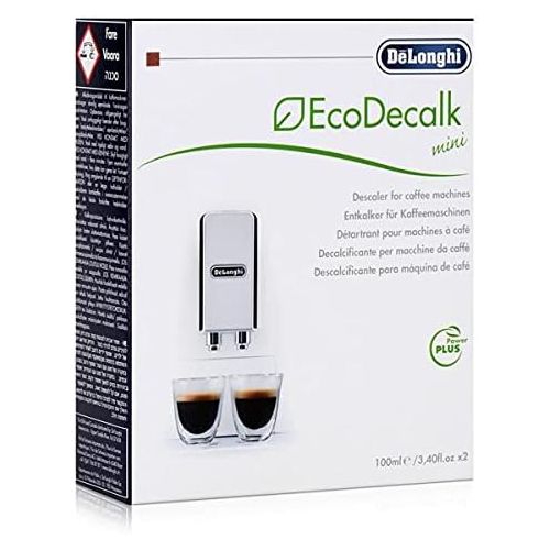 드롱기 De’Longhi Delonghi Eco Decalk Mini 2?x 100ml for Fully Automated Coffee Machines, Espresso Machines, Filter Coffee Machines, Steam Cleaning and Steam Iron Station