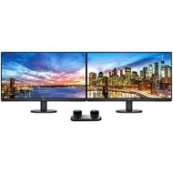HP P27v G4 27 Inch IPS FHD 1920x1080 Monitor 2 Pack Bundle with HDMI, Low Blue Light, 2 Bluetooth Speakers for Professional Sound, Built-in Mic and Remote Shutter for Photos