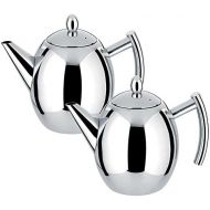 [아마존베스트]Yosoo Teapot Silver Coffee Pot Stainless Steel with Filter Egg Large Capacity 1 L Silver/Black