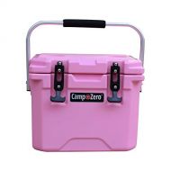 CAMP-ZERO 10L | 10.6 Quart Premium Cooler/Ice Chest with 2 Molded-in Cup Holders | Pink