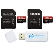 SanDisk Extreme PRO (UHS-1 U3 / V30) A2 256GB MicroSD Memory Card (2 Pack) for GoPro Hero9 Camera (Hero 9 Black) SDSQXCY-256G-GN6MA Bundle with (1) Everything But Stromboli SD & Mi