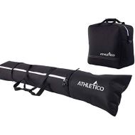 Athletico Padded Two-Piece Ski and Boot Bag Combo | Store & Transport Skis Up to 200 cm and Boots Up to Size 13 | Includes 1 Padded Ski Bag & 1 Padded Ski Boot Bag