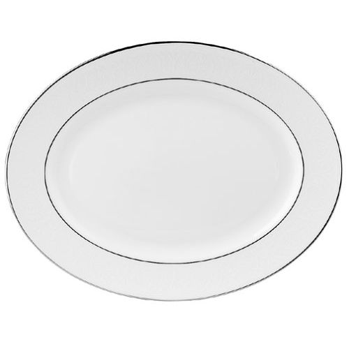 레녹스 Lenox Hannah Platinum 13 Oval Serving Platter, White