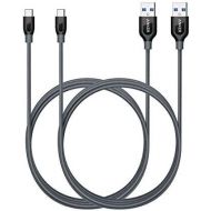 Anker Powerline+ USB-C to USB 3.0 Cable (6ft, 2-Pack), High Durability, for Samsung Galaxy Note 8, S8, S8+, S9, iPad Pro 2018, MacBook, Nexus 5X, Nexus 6P, OnePlus 2 and More(Grey)