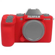 Easy Hood Camera Case for Fujifilm Fuji X-S10 XS10, Anti-Scratch Soft Silicone Rubber Protective Camera Cover Detachable Protector Shell (Red)