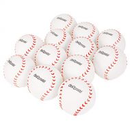 GoSports Rubber Baseball 12 Pack for Kids - Soft & Safe Inflatable Design with Pump - Great for Throwing, Catching and Batting Practice for Beginners, White