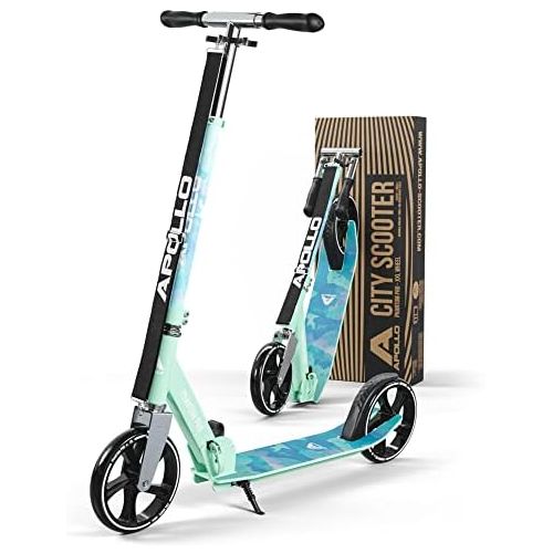  Apollo Phantom Pro City Scooter with XXL Wheels  Folding Height-Adjustable City Push Scooter for Adults and Children