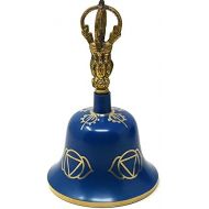 TM THAMELMART FOR BEAUTIFUL MINDS Tibetan Buddhist Meditation Bell Chakra Color - Bell of Enlightenment from Nepal 8 Inches Including free Box … (SKY BLUE)