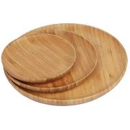 Beyond Bamboo Plates Bamboo Plates Wooden Plates Made of Environmentally Friendly Bamboo Wood Set of 3