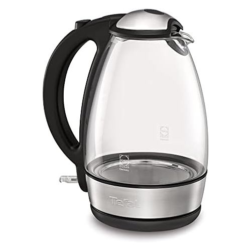 테팔 Tefal KI7208 Glas-Wasserkocher, Anti-Kalkfilter, kabellos, 2400 W, 1,7 L, schott glas/edelstahl