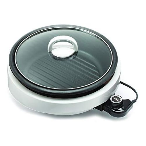  Aroma Housewares ASP-137 3-Quart/10-inch 3-in-1 Super Pot with Grill Plate, White/Black: Hot Pot: Kitchen & Dining