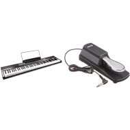RockJam 88-Key Beginner Digital Piano, Black & Universal Sustain Pedal for Electronic Keyboards and Digital Pianos With Polarity Switch, Anti-Slip Rubber Bottom and 5.9 ft. Cable