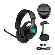 JBL Quantum 400 Wired Over-Ear Gaming Headphones with USB (Black) Bundle (3 Items)