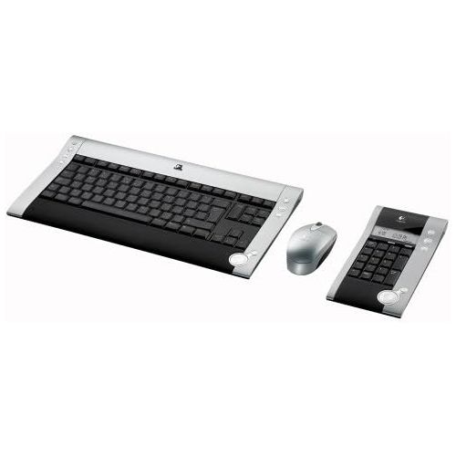 로지텍 Logitech diNovo Wireless Media Desktop Keyboard, Numeric Pad & Optical Mouse Kit (Black/Silver)
