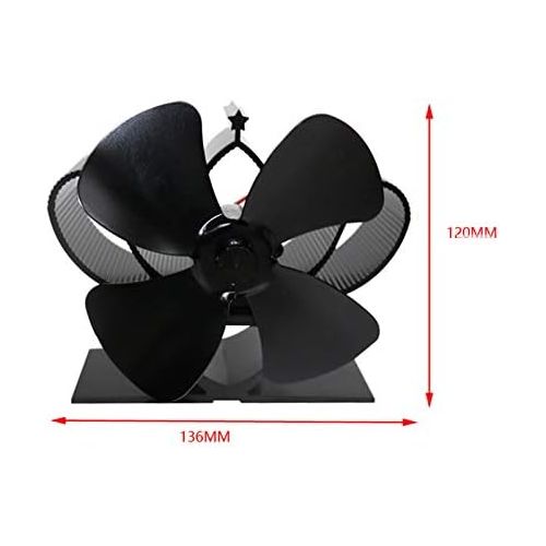  Household Products Heat Powered Stove Fan, Eco Friendly and Efficient Burning Stove Fireplace Fan with Silent Motor, 4 Blade Auto Sensing Wood Stove Fan, for Wood/Log Burner/Firepl