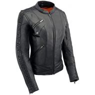 Milwaukee Leather MLL2570 Ladies Phoenix Embroidered Black Leather MC Jacket