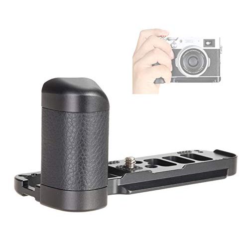  WEPOTO X100V-C Hand Grip Quick Release Plate L Bracket QR Plate Compatible with Fujifilm X100V X100F Camera -Aluminium Leather