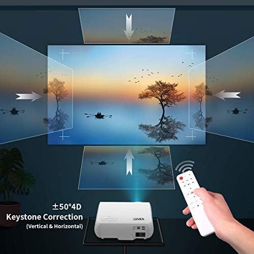  YABER Y30 Native 1080P Projector 6800 Lux Upgrade Full HD Video Projector 1920 x 1080, ±50° 4D Keystone Correction Support 4k & Zoom,LCD LED Home Theater Projector Compatible with