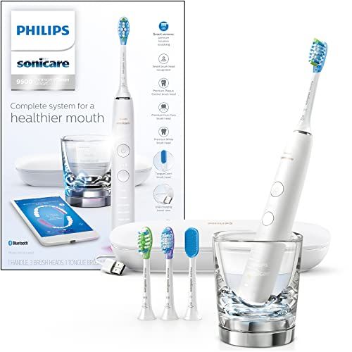필립스 Philips Sonicare HX9924/01 DiamondClean Smart 9500 Rechargeable Electric Toothbrush, White