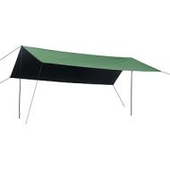 BBGS Camping Tent Tarp, with Rod Waterproof Windproof Hammock Rain Fly Tent Tarp Portable Tarpaulin Shelter for Outdoor Fishing Camping Hiking