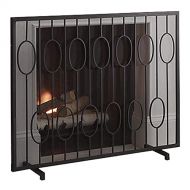 DYKJ Home Fireplace Screen, mesh Fireplace Screen Veneer, Black Fireplace mesh Screen Curtain with feet, Safety Metal Flame Ember Fence for Wood Burner/Stove/Gas fire Bedroom Decor