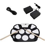 [아마존베스트]COSTWAY 10 Pad Electronic Drum, E-drum, Roll-up Drum, Drum Set, Drum Kit, Foldable, Incl. 2 Foot Pedals and Sticks