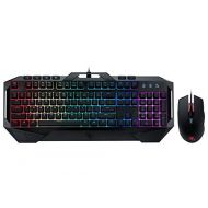 ROSEWILL Gaming RGB Keyboard and Mouse Combo, Rainbow RGB Backlit LED Gaming Keyboard, Membrane Style w/ Mechanical Feel Keyboard w/ Multi-Media Keys and Adjustable 4000 DPI LED Ga