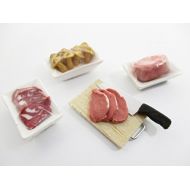 Wonder Miniature Dollhouse Miniatures Fresh Food Pack Raw Meat Preparation with Knife Set 13849