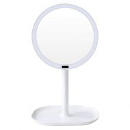 WMM-makeup mirror Makeup Mirror with Light/LED Lamp Mirror/Vanity Mirror with Lights/Magnifying Round Makeup Mirror Cosmetic Desk Free Standing Portable (color : White)