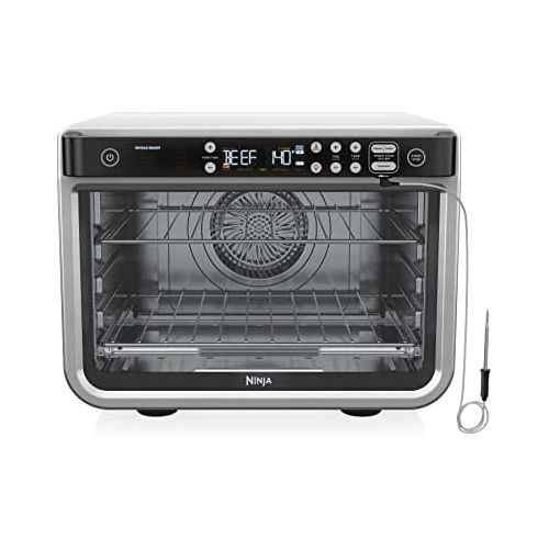 닌자 Ninja DT251 Foodi 10-in-1 Smart XL Air Fry Oven, Bake, Broil, Toast, Air Fry, Roast, Digital Toaster, Smart Thermometer, True Surround Convection up to 450°F, includes 6 trays & Re