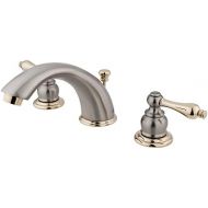 Elements of Design Victorian EB979AL Widespread Lavatory Faucet with Retail Pop-Up, 8-Inch to 16-Inch, Satin Nickel/Polished Brass
