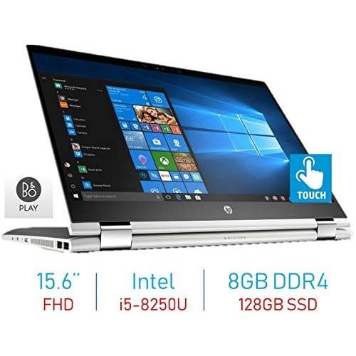 에이치피 HP Premium X360 15.6’’ 2-in-1 Touchscreen FHD IPS WLED-Backlit Display Laptop PC (8th Gen Quad-Core Intel i5-8250U ( i7-7500U), Bluetooth, Webcam, 8GB DDR4 RAM, 128GB SSD Windows 1