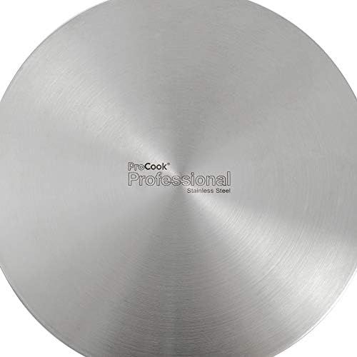  ProCook Professional Stainless Steel | niedriger Bratentopf | mit Deckel | Induktion | 24 cm | Schmortopf | Cooltouch Griffe | Edelstahl Topf | induktionsgeeignet |