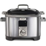 Wolf Gourmet Programmable 6-in-1 Multi Cooker with Temperature Probe, 7 qrt, Slow Cook, Rice, Saute, Sear, Sous Vide, Stainless Steel, Silver Knob (WGSC120S)