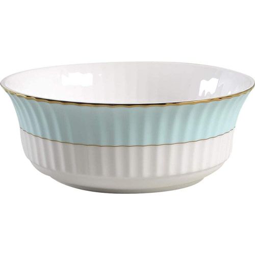 레녹스 Lenox Pleated Colors Aqua Large Serving Bowl, 2.60 LB, Blue