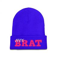 GERCASE 100% Brat Fun Design for That Spoiled Brat in Family Blue Beanie Adults Unisex Men Womens Kids Cuffed Plain Skull Knit Hat Cap
