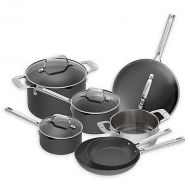 Emeril Essential Hard Anodized Dishwasher Safe Nonstick, 11 Piece Pots and Pans Cookware Set, Black