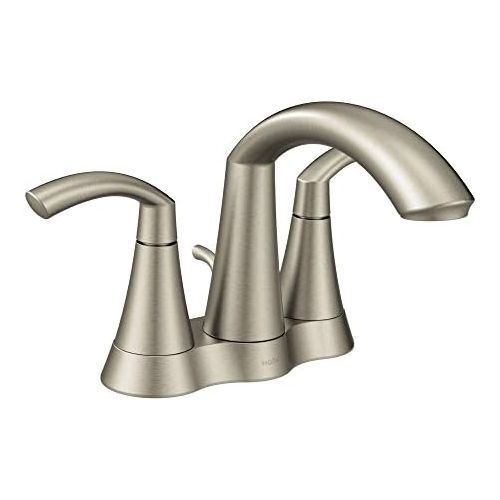  Moen 6172BN Glyde Two-Handle High Arc Centerset Bathroom Faucet, Brushed Nickel