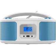 [아마존베스트]Cyberlux Portable CD Player | Boombox | CD/CD-R | USB | FM Radio | Aux-In | Headphone Jack | CD Player | Childrens Radio | CD Radio | Stereo System | Compact System (Balta Blue)