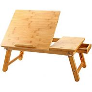 [아마존베스트]Nnewvante Lap Desk Bed Tray Table Kid-Size Adjustable 100% Bamboo Portable Breakfast Serving Lap Table w Tilting for Reading Writing Playing