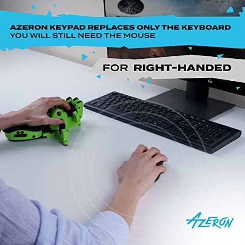  Azeron Classic Gaming keypad - Programmable Gaming Keyboard for PC & Console Gaming - Customized, 3D Printed Analog Thumbstick keypad with 26 Buttons - for Righties (Green)
