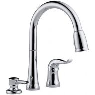 Delta Faucet Kate Single-Handle Kitchen Sink Faucet with Pull Down Sprayer, Soap Dispenser and Magnetic Docking Spray Head, Chrome 16970-SD-DST