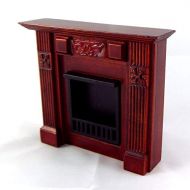 AZTEC IMPORTS Dollhouse Miniature 1:12 Scale Mahogany Elizabeth Fireplace #T3844